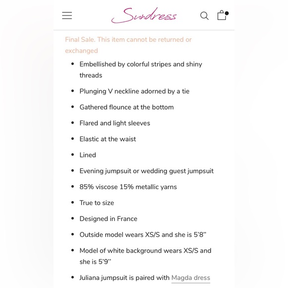 NWT - Sundress x Anthropologie Juliana Jumpsuit in Marbella Mix Terracotta - M/L - Picture 6 of 12